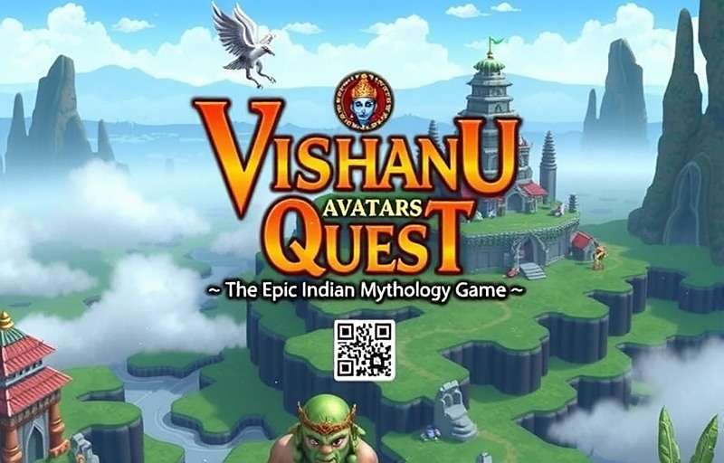 Vishnu Avatars Quest gameplay showing an open world environment with Vishnu Avatars Quest watermark